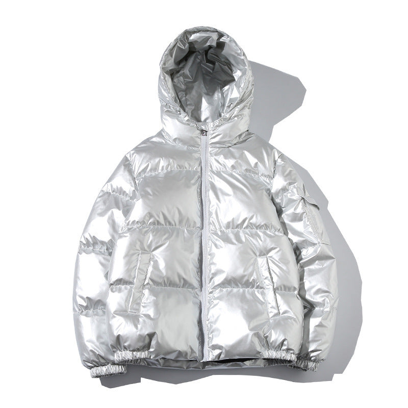 Mens Glossy Puffer Jacket Weatherproof Insulated Fleece-Lined Luxurious Shimmer Shine - Apparel & Accessories > Clothing > Outerwear > Coats & Jackets > Puffer Jackets from Carter Wear