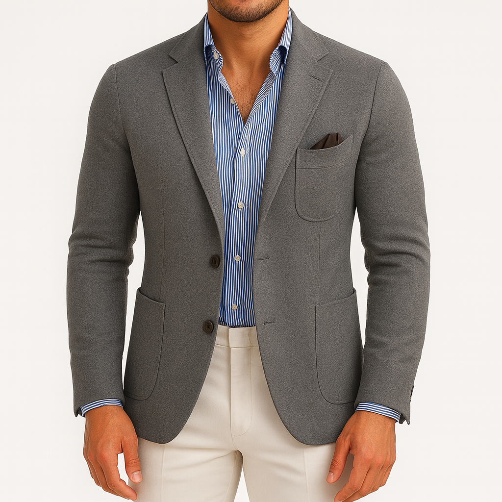 Lightweight Stretch Blazer - Slim-Fit Notch Lapel Breathable Everydaywear Smart Wardrobe - Apparel & Accessories > Clothing > Outerwear > Coats & Jackets > Sport Jackets from Carter Wear