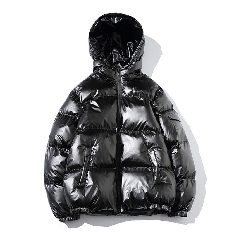 Mens Glossy Puffer Jacket Weatherproof Insulated Fleece-Lined Luxurious Shimmer Shine - Apparel & Accessories > Clothing > Outerwear > Coats & Jackets > Puffer Jackets from Carter Wear