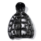 Mens Glossy Puffer Jacket Weatherproof Insulated Fleece-Lined Luxurious Shimmer Shine - Apparel & Accessories > Clothing > Outerwear > Coats & Jackets > Puffer Jackets from Carter Wear