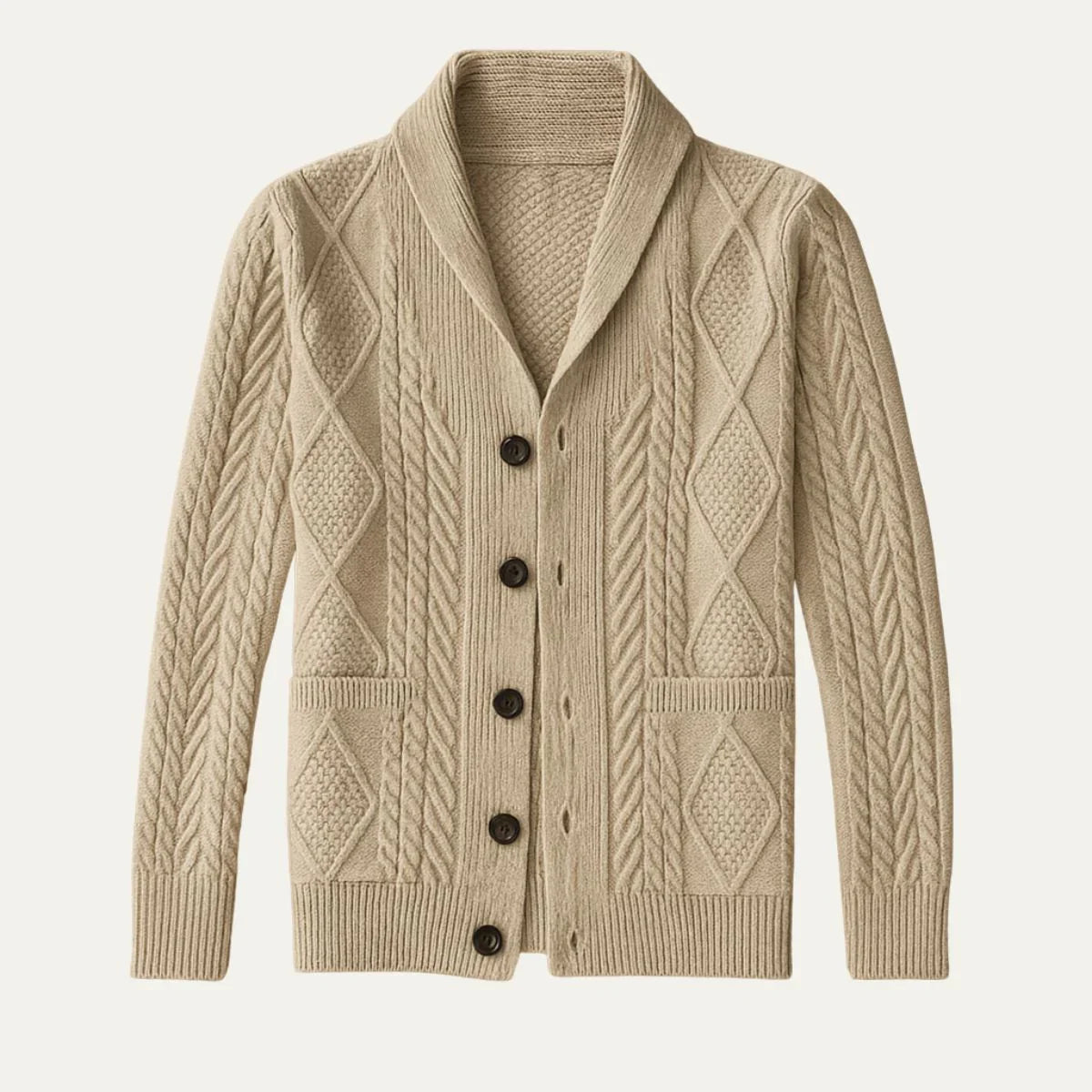 Mens Cashmere Shawl Collar Cardigan Luxuriously Soft - Apparel & Accessories > Clothing > Clothing Tops > Cardigans from Carter Wear