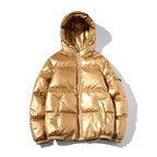 Mens Glossy Puffer Jacket Weatherproof Insulated Fleece-Lined Luxurious Shimmer Shine - Apparel & Accessories > Clothing > Outerwear > Coats & Jackets > Puffer Jackets from Carter Wear