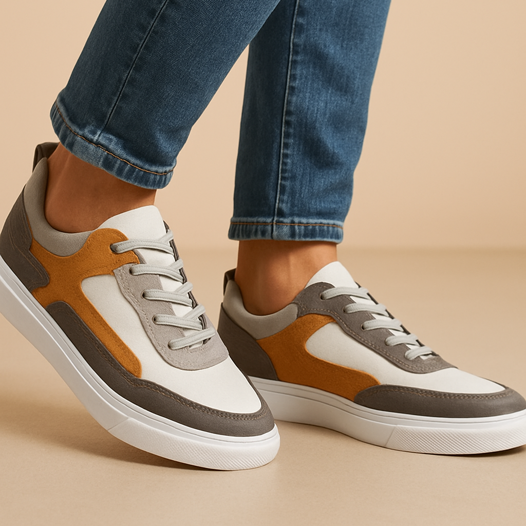 Two-Tone Leather Sneakers All-Day Comfort - Apparel & Accessories > Shoes > Sneakers from Carter Wear
