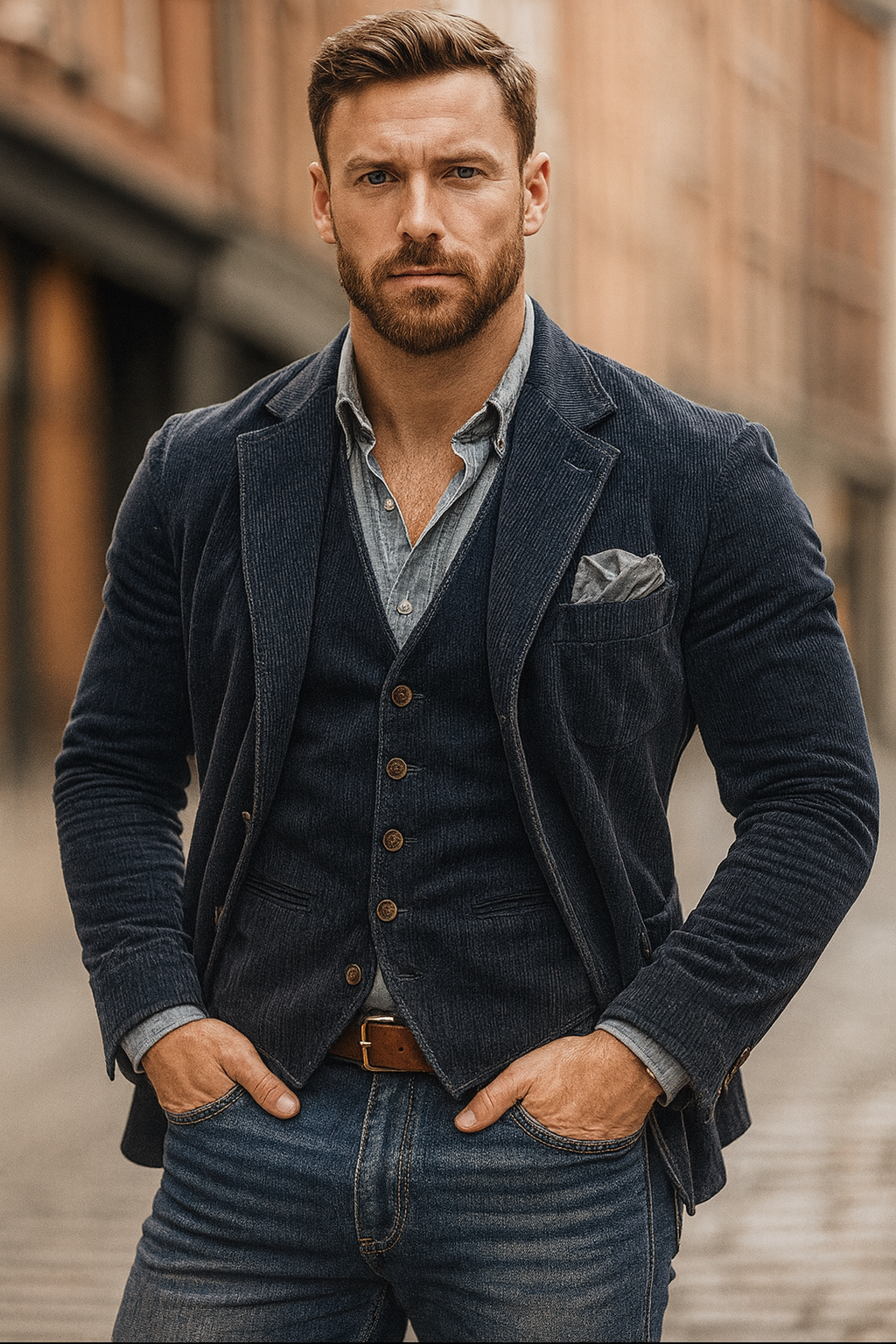 Men's Premium Corduroy Blazer And Waistcoat – Luxuriously Tailored Everyday Warmth - Apparel & Accessories > Clothing > Outerwear > Coats & Jackets > Sport Jackets from Carter Wear