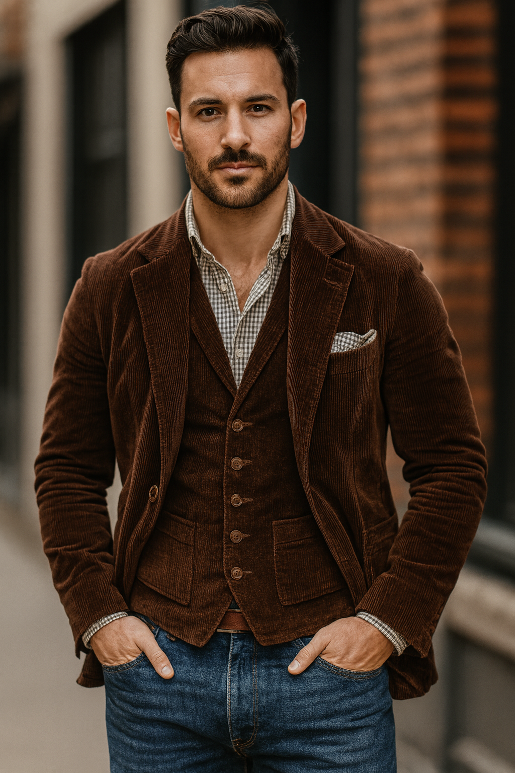 Men's Premium Corduroy Blazer And Waistcoat – Luxuriously Tailored Everyday Warmth - Apparel & Accessories > Clothing > Outerwear > Coats & Jackets > Sport Jackets from Carter Wear