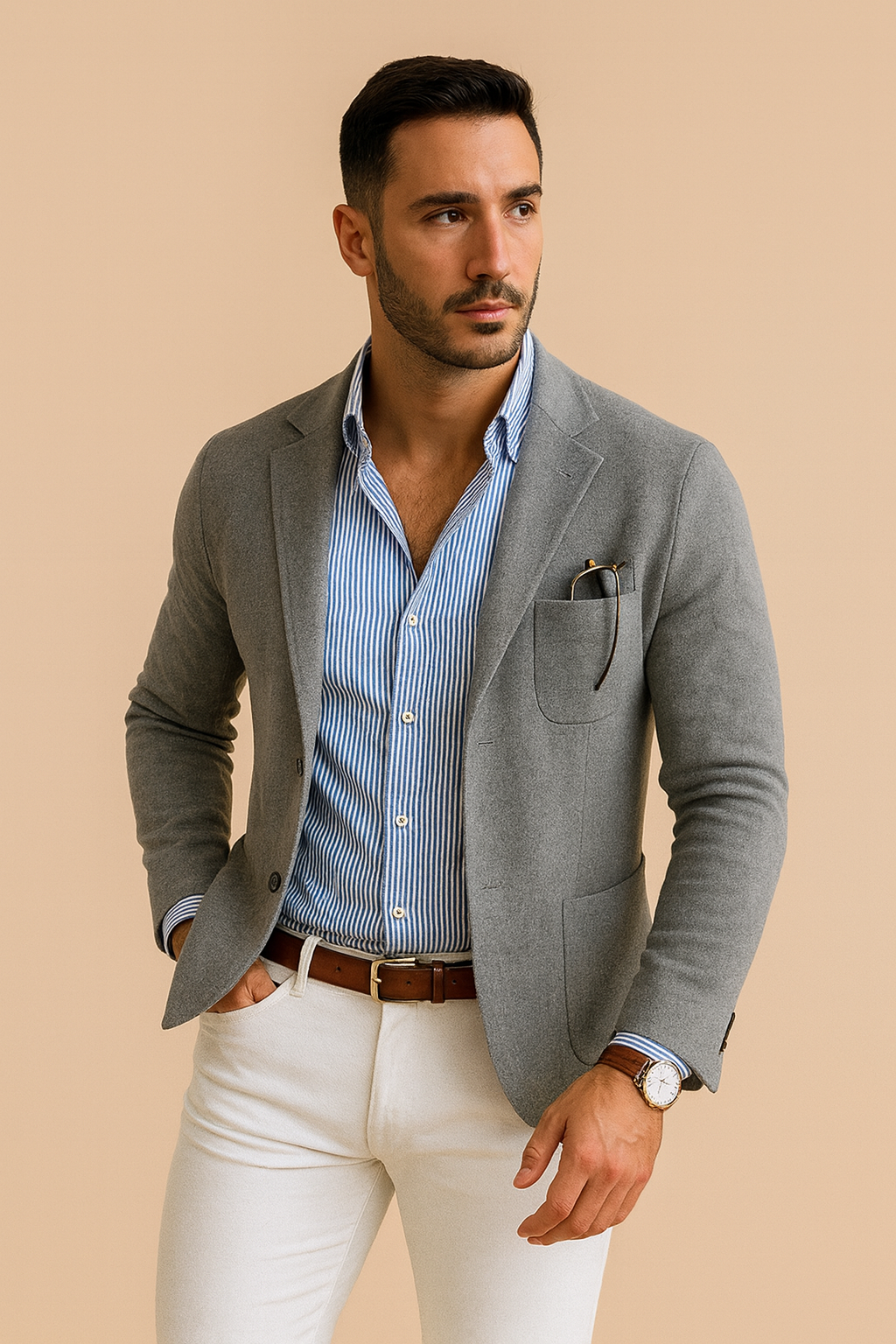 Mens Blazer Luxurious Velvet-Feel Lapel Collar Structured Timeless Smart Premium - Apparel & Accessories > Clothing > Outerwear > Coats & Jackets > Sport Jackets from Carter Wear