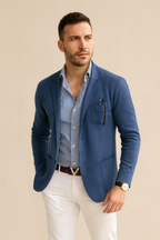 Mens Blazer Luxurious Velvet-Feel Lapel Collar Structured Timeless Smart Premium - Apparel & Accessories > Clothing > Outerwear > Coats & Jackets > Sport Jackets from Carter Wear