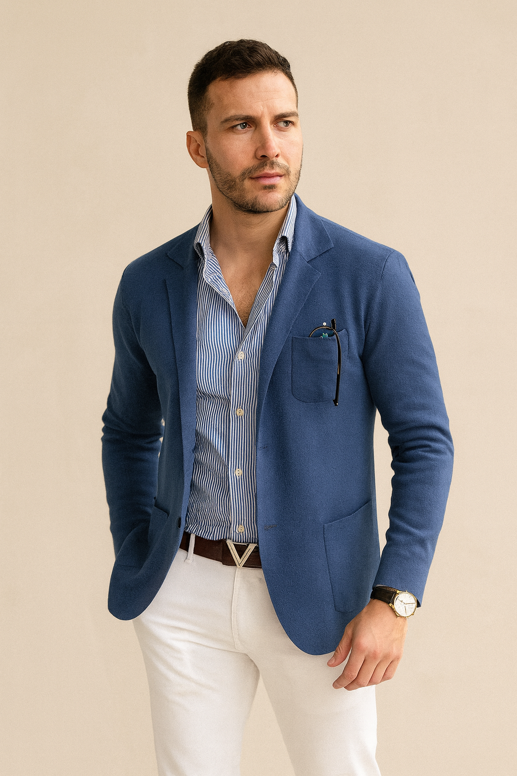 Mens Blazer Luxurious Velvet-Feel Lapel Collar Structured Timeless Smart Premium - Apparel & Accessories > Clothing > Outerwear > Coats & Jackets > Sport Jackets from Carter Wear