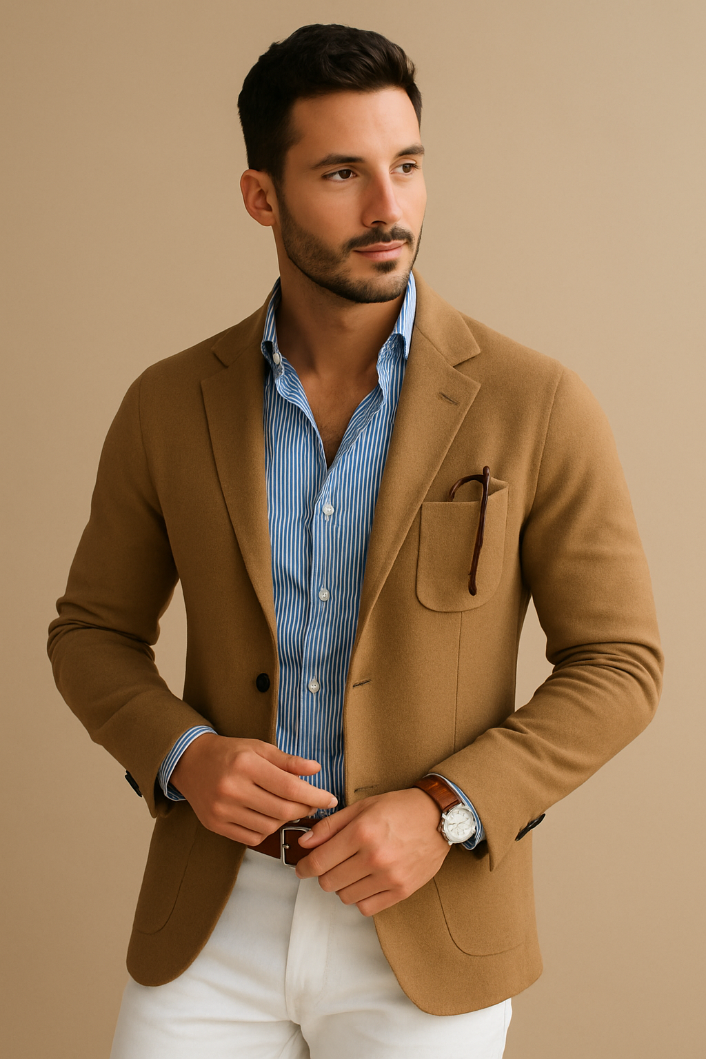 Mens Blazer Luxurious Velvet-Feel Lapel Collar Structured Timeless Smart Premium - Apparel & Accessories > Clothing > Outerwear > Coats & Jackets > Sport Jackets from Carter Wear