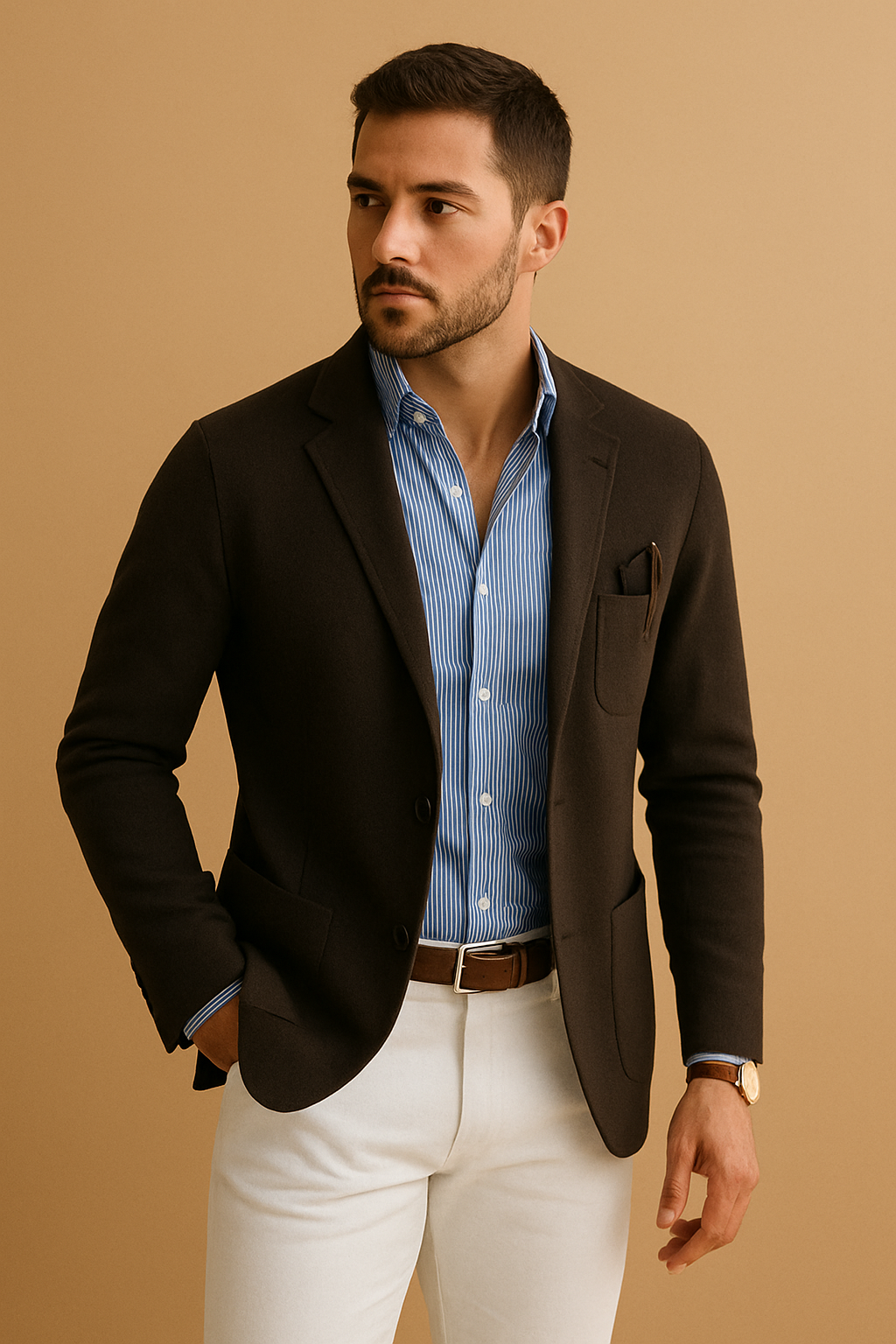 Mens Blazer Luxurious Velvet-Feel Lapel Collar Structured Timeless Smart Premium - Apparel & Accessories > Clothing > Outerwear > Coats & Jackets > Sport Jackets from Carter Wear