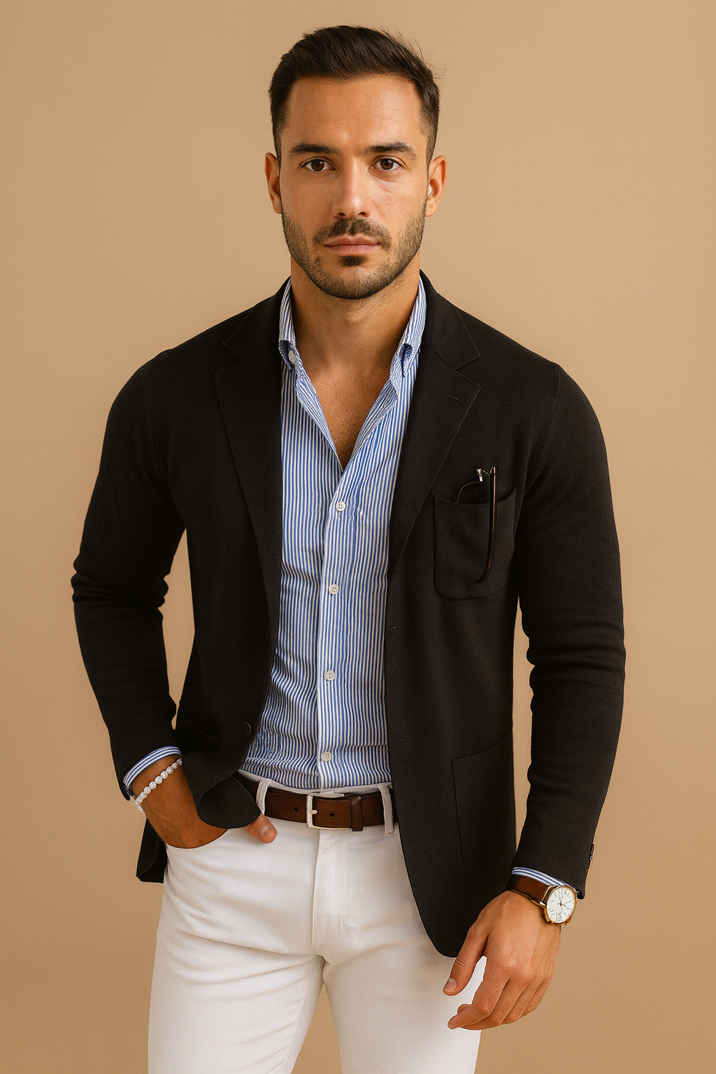 Mens Blazer Luxurious Velvet-Feel Lapel Collar Structured Timeless Smart Premium - Apparel & Accessories > Clothing > Outerwear > Coats & Jackets > Sport Jackets from Carter Wear