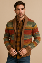Mens Multicoloured Organic Cotton Cardigan With Striped Detailing Lightweight Breathable - Apparel & Accessories > Clothing > Clothing Tops > Cardigans from Carter Wear