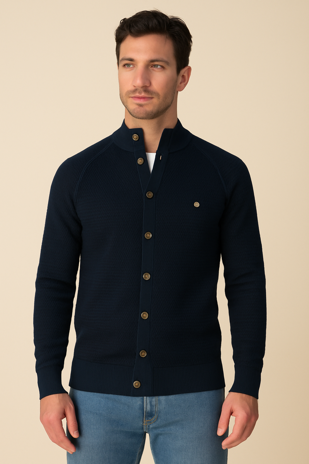 Men’s Cashmere Cardigan Luxuriously Soft with Premium Wool Warmth - Apparel & Accessories > Clothing > Clothing Tops > Cardigans from Carter Wear
