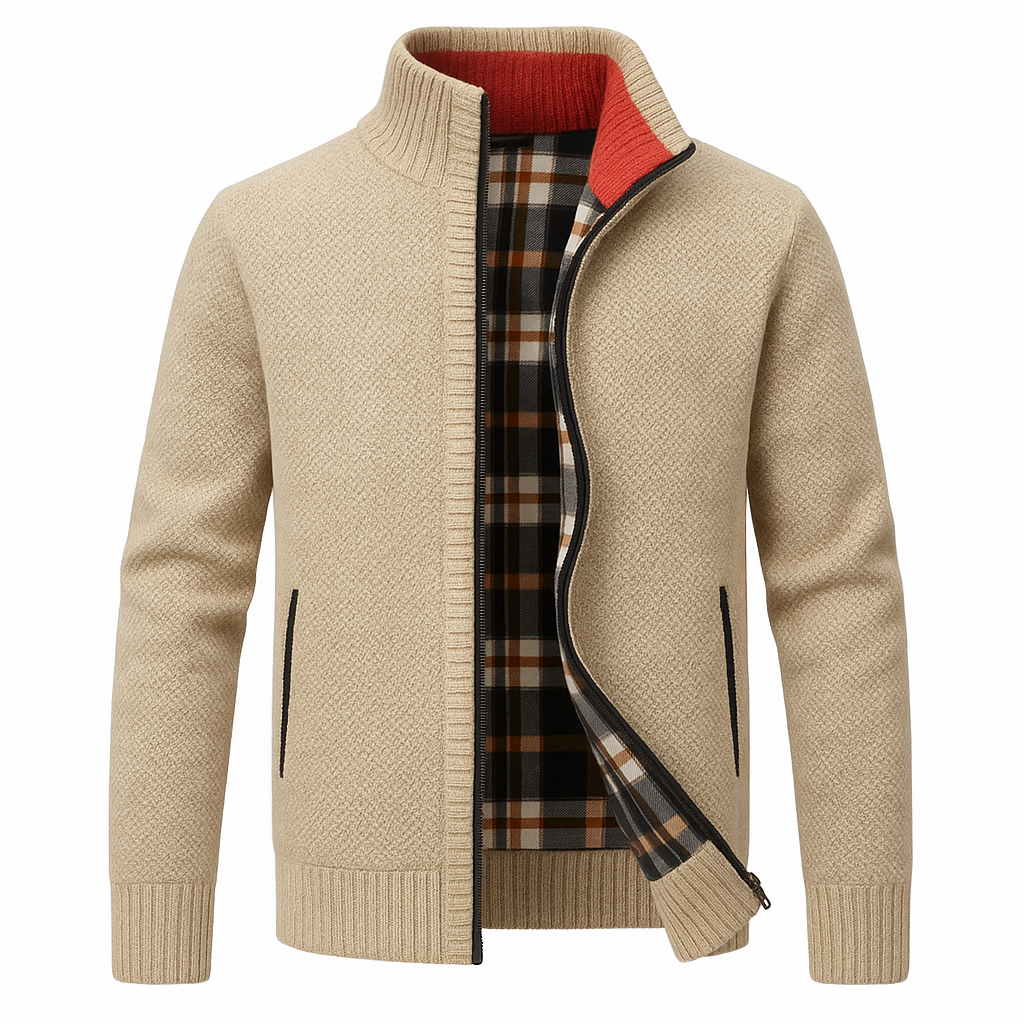 Mens Knitted Fleece Zip Jacket With Thermal Insulation - Apparel & Accessories > Clothing > Outerwear > Coats & Jackets from Carter Wear