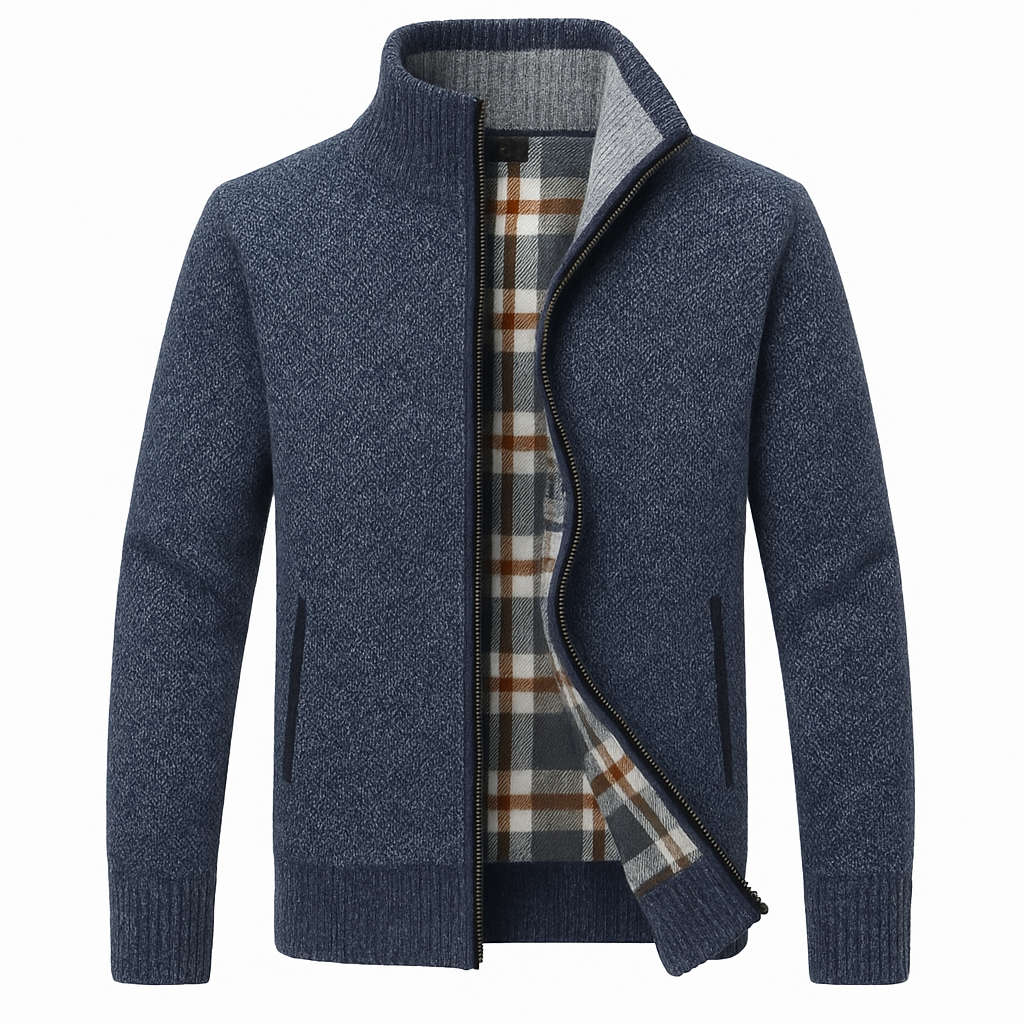 Mens Knitted Fleece Zip Jacket With Thermal Insulation - Apparel & Accessories > Clothing > Outerwear > Coats & Jackets from Carter Wear