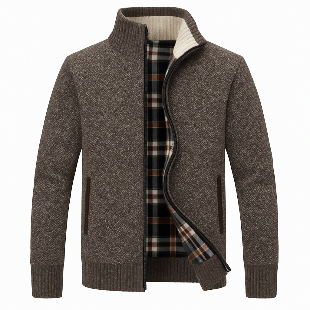 Mens Knitted Fleece Zip Jacket With Thermal Insulation - Apparel & Accessories > Clothing > Outerwear > Coats & Jackets from Carter Wear