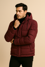 Men's Water-Resistant Padded Coat Extreme-Weather Hooded Insulated Mid-Thigh Length - Apparel & Accessories > Clothing > Outerwear > Coats & Jackets > Puffer Jackets from Carter Wear