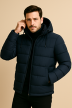 Men's Water-Resistant Padded Coat Extreme-Weather Hooded Insulated Mid-Thigh Length - Apparel & Accessories > Clothing > Outerwear > Coats & Jackets > Puffer Jackets from Carter Wear