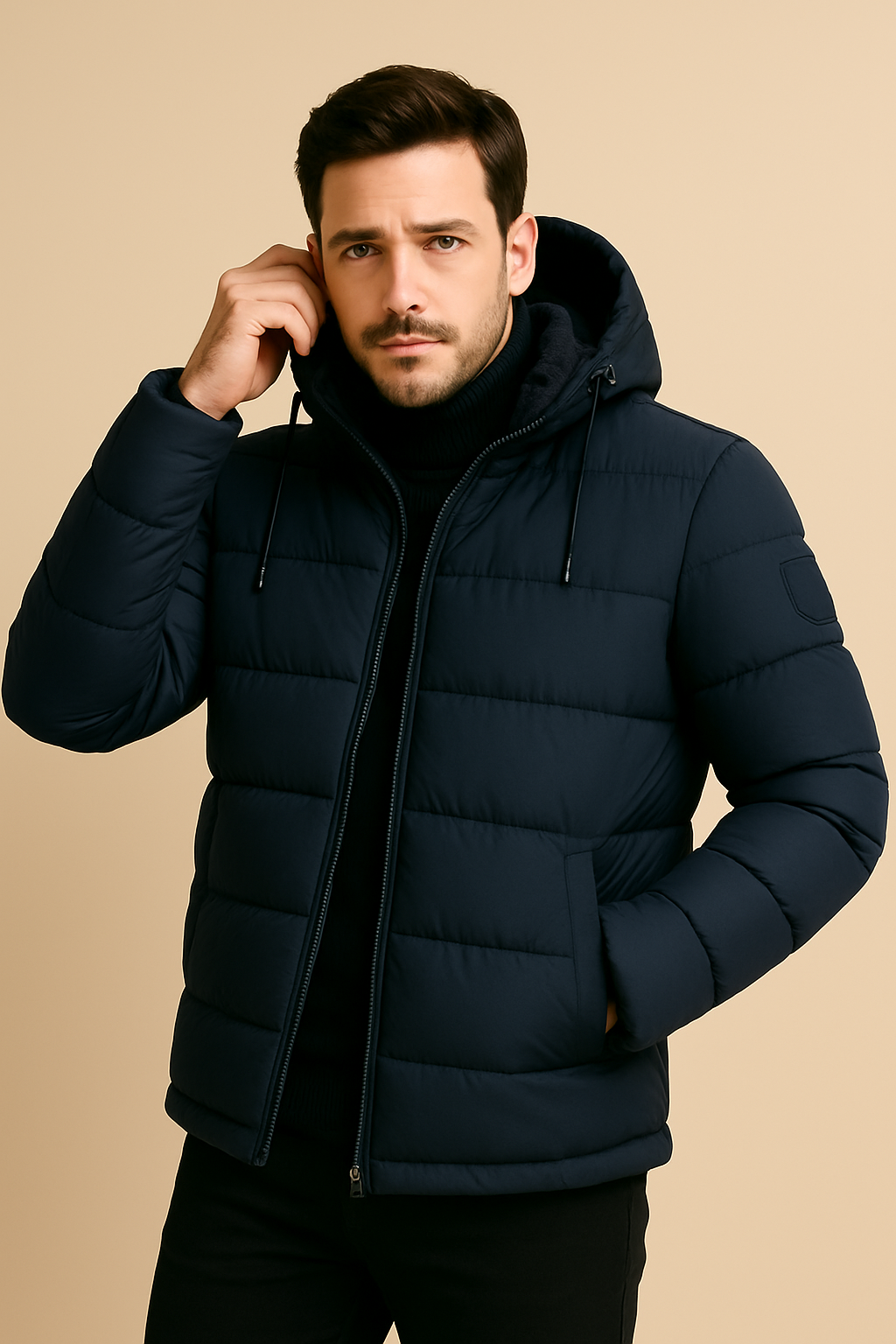 Men's Water-Resistant Padded Coat Extreme-Weather Hooded Insulated Mid-Thigh Length - Apparel & Accessories > Clothing > Outerwear > Coats & Jackets > Puffer Jackets from Carter Wear