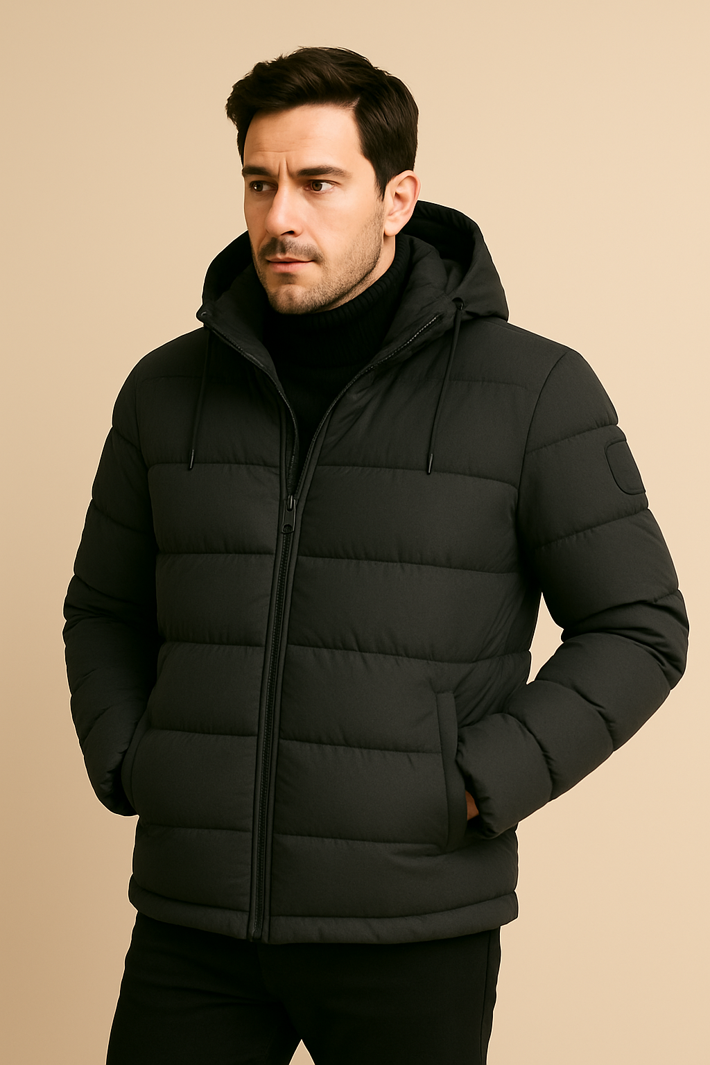 Men's Water-Resistant Padded Coat Extreme-Weather Hooded Insulated Mid-Thigh Length - Apparel & Accessories > Clothing > Outerwear > Coats & Jackets > Puffer Jackets from Carter Wear