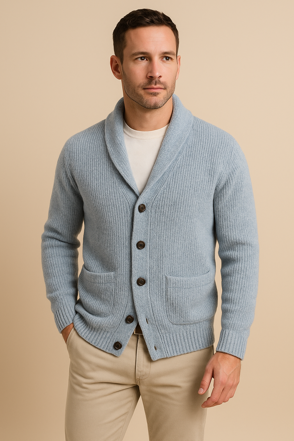 Mens V-Neck Cardigan Knitwear Premium Quality - Apparel & Accessories > Clothing > Clothing Tops > Cardigans from Carter Wear