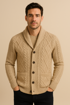 Mens Cashmere Shawl Collar Cardigan Luxuriously Soft - Apparel & Accessories > Clothing > Clothing Tops > Cardigans from Carter Wear