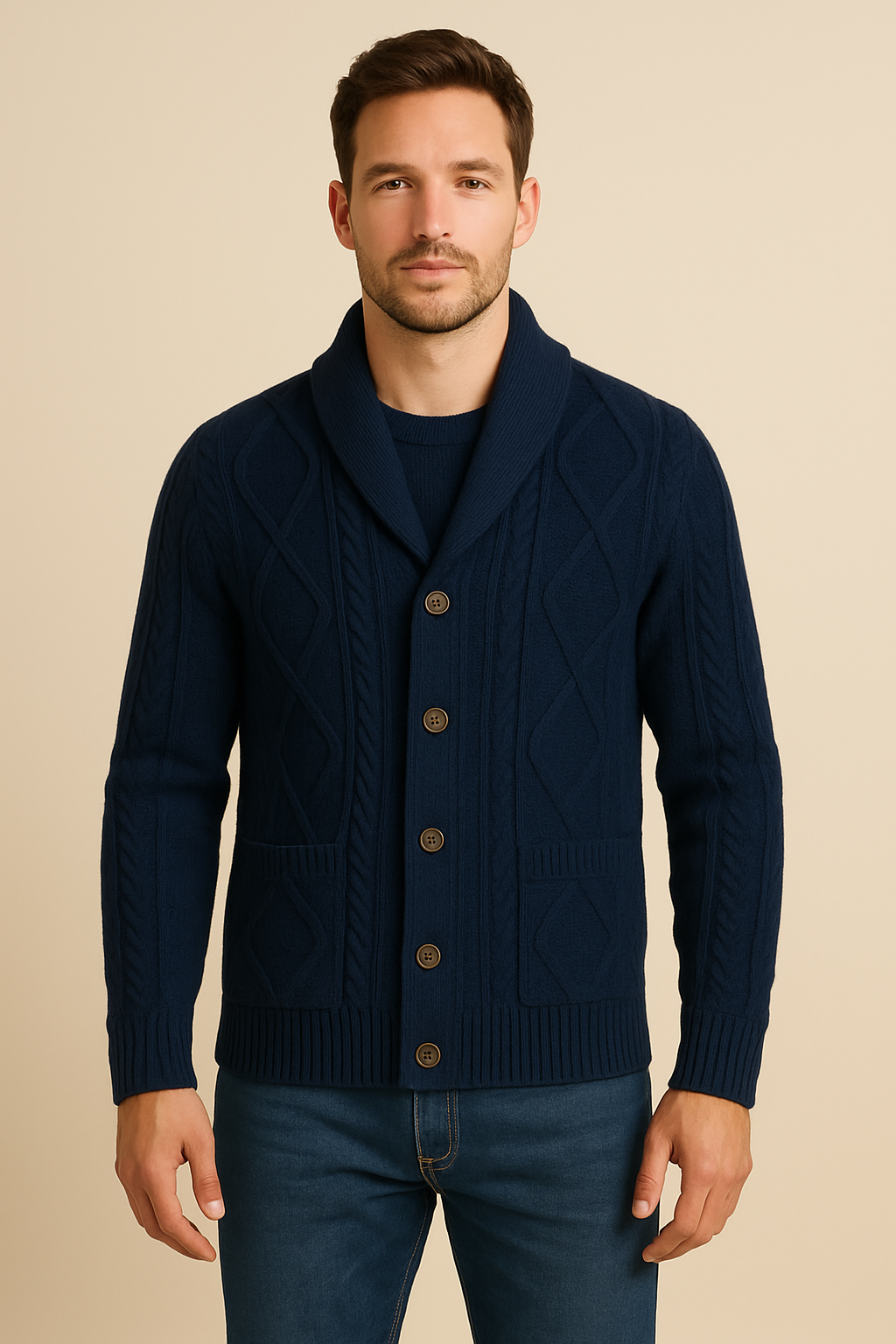 Mens Cashmere Shawl Collar Cardigan Luxuriously Soft - Apparel & Accessories > Clothing > Clothing Tops > Cardigans from Carter Wear