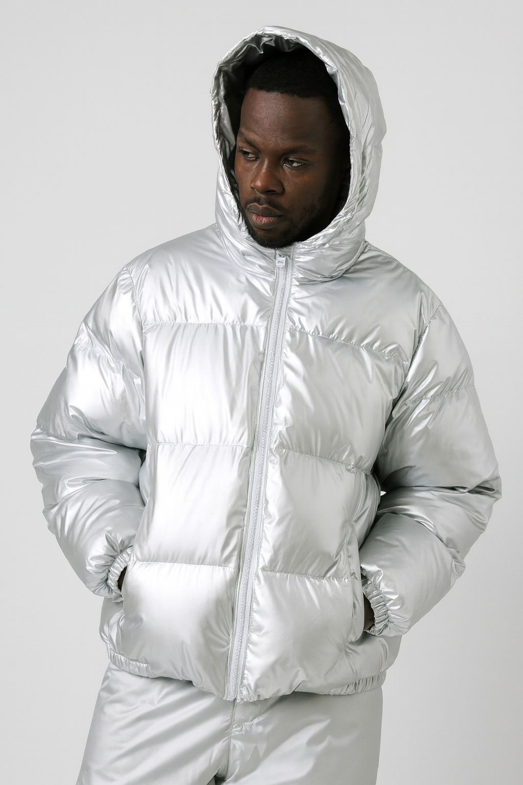 Mens Glossy Puffer Jacket Weatherproof Insulated Fleece-Lined Luxurious Shimmer Shine - Apparel & Accessories > Clothing > Outerwear > Coats & Jackets > Puffer Jackets from Carter Wear