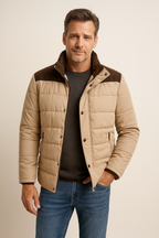 Menswear Quilted Winter Jacket With Suede Shoulder Panels ThermalLining Luxurious - Apparel & Accessories > Clothing > Outerwear > Coats & Jackets > Puffer Jackets from Carter Wear