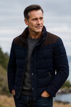 Menswear Quilted Winter Jacket With Suede Shoulder Panels ThermalLining Luxurious - Apparel & Accessories > Clothing > Outerwear > Coats & Jackets > Puffer Jackets from Carter Wear