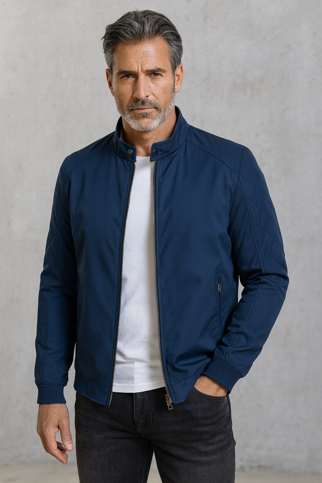 Mens Quilted Sleeve Bomber Jacket Lightweight Weatherproof Everyday Style Versatile - Apparel & Accessories > Clothing > Outerwear > Coats & Jackets > Bomber Jackets from Carter Wear