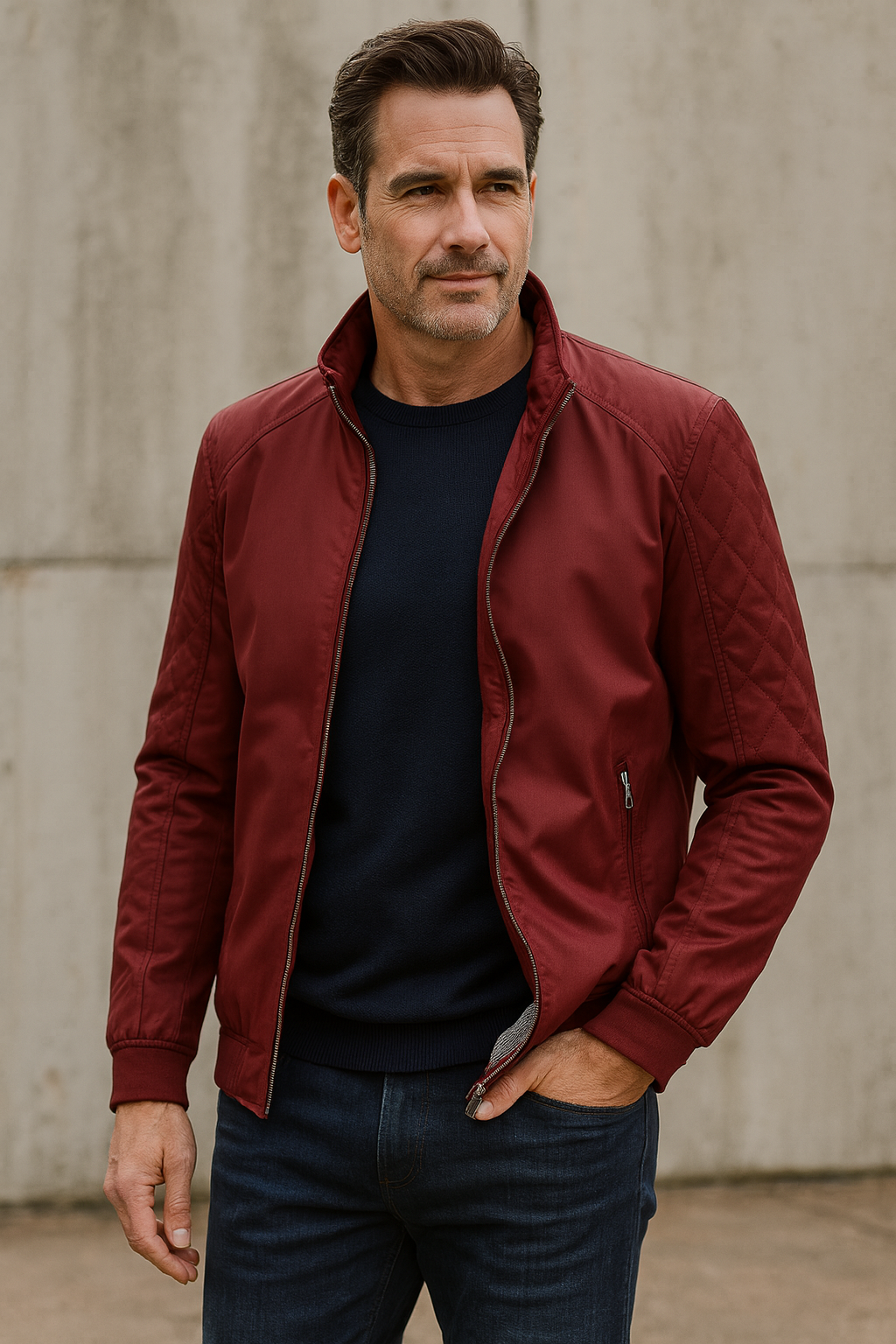 Mens Quilted Sleeve Bomber Jacket Lightweight Weatherproof Everyday Style Versatile - Apparel & Accessories > Clothing > Outerwear > Coats & Jackets > Bomber Jackets from Carter Wear
