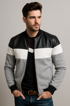 Mens Colour-Block Bomber Jacket – Lightweight Everyday Streetwear With Structured Fit - Apparel & Accessories > Clothing > Outerwear > Coats & Jackets > Bomber Jackets from Carter Wear