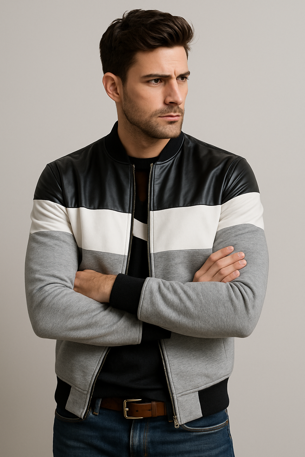 Mens Colour-Block Bomber Jacket – Lightweight Everyday Streetwear With Structured Fit - Apparel & Accessories > Clothing > Outerwear > Coats & Jackets > Bomber Jackets from Carter Wear