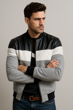 Mens Colour-Block Bomber Jacket – Lightweight Everyday Streetwear With Structured Fit - Apparel & Accessories > Clothing > Outerwear > Coats & Jackets > Bomber Jackets from Carter Wear