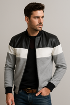 Mens Colour-Block Bomber Jacket – Lightweight Everyday Streetwear With Structured Fit - Apparel & Accessories > Clothing > Outerwear > Coats & Jackets > Bomber Jackets from Carter Wear