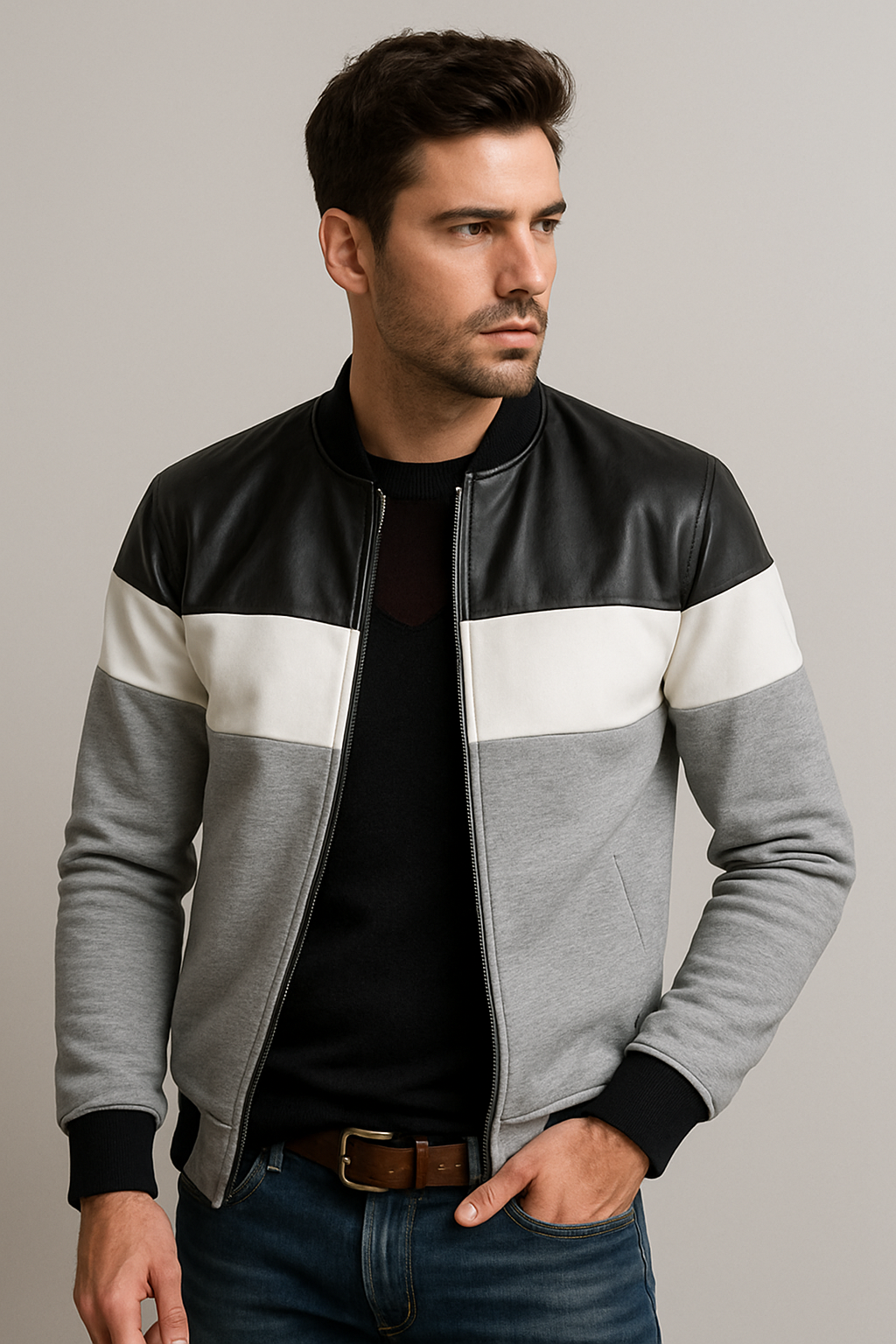 Mens Colour-Block Bomber Jacket – Lightweight Everyday Streetwear With Structured Fit - Apparel & Accessories > Clothing > Outerwear > Coats & Jackets > Bomber Jackets from Carter Wear