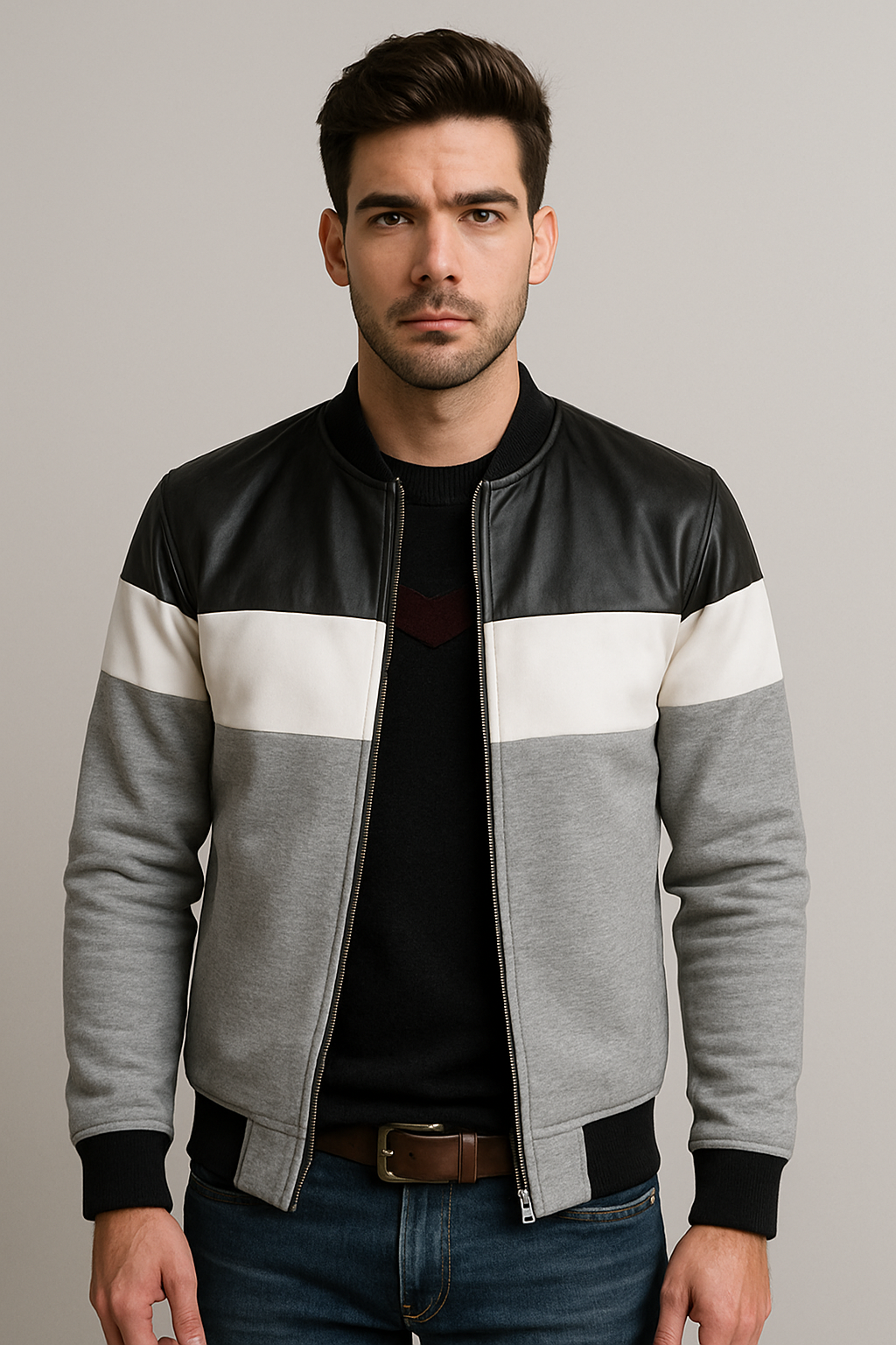 Mens Colour-Block Bomber Jacket – Lightweight Everyday Streetwear With Structured Fit - Apparel & Accessories > Clothing > Outerwear > Coats & Jackets > Bomber Jackets from Carter Wear