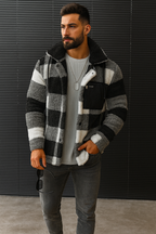 Mens Premium Sherpa Fleece Plaid Jacket Thermally Insulated - Apparel & Accessories > Clothing > Outerwear > Coats & Jackets from Carter Wear