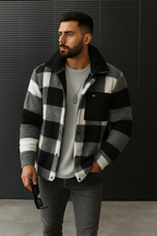 Mens Premium Sherpa Fleece Plaid Jacket Thermally Insulated - Apparel & Accessories > Clothing > Outerwear > Coats & Jackets from Carter Wear