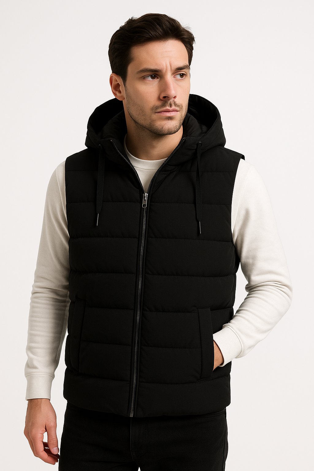 Mens Puffer Vest Hooded Weatherproof Lightweight Microfibre All Weather Protection - Apparel & Accessories > Clothing > Outerwear > Vests from Carter Wear