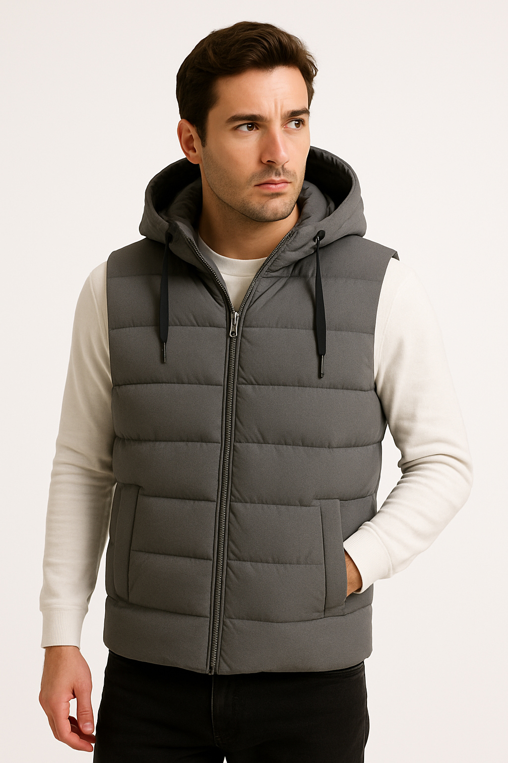Mens Puffer Vest Hooded Weatherproof Lightweight Microfibre All Weather Protection - Apparel & Accessories > Clothing > Outerwear > Vests from Carter Wear