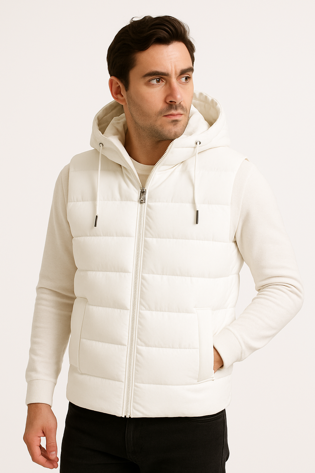 Mens Puffer Vest Hooded Weatherproof Lightweight Microfibre All Weather Protection - Apparel & Accessories > Clothing > Outerwear > Vests from Carter Wear