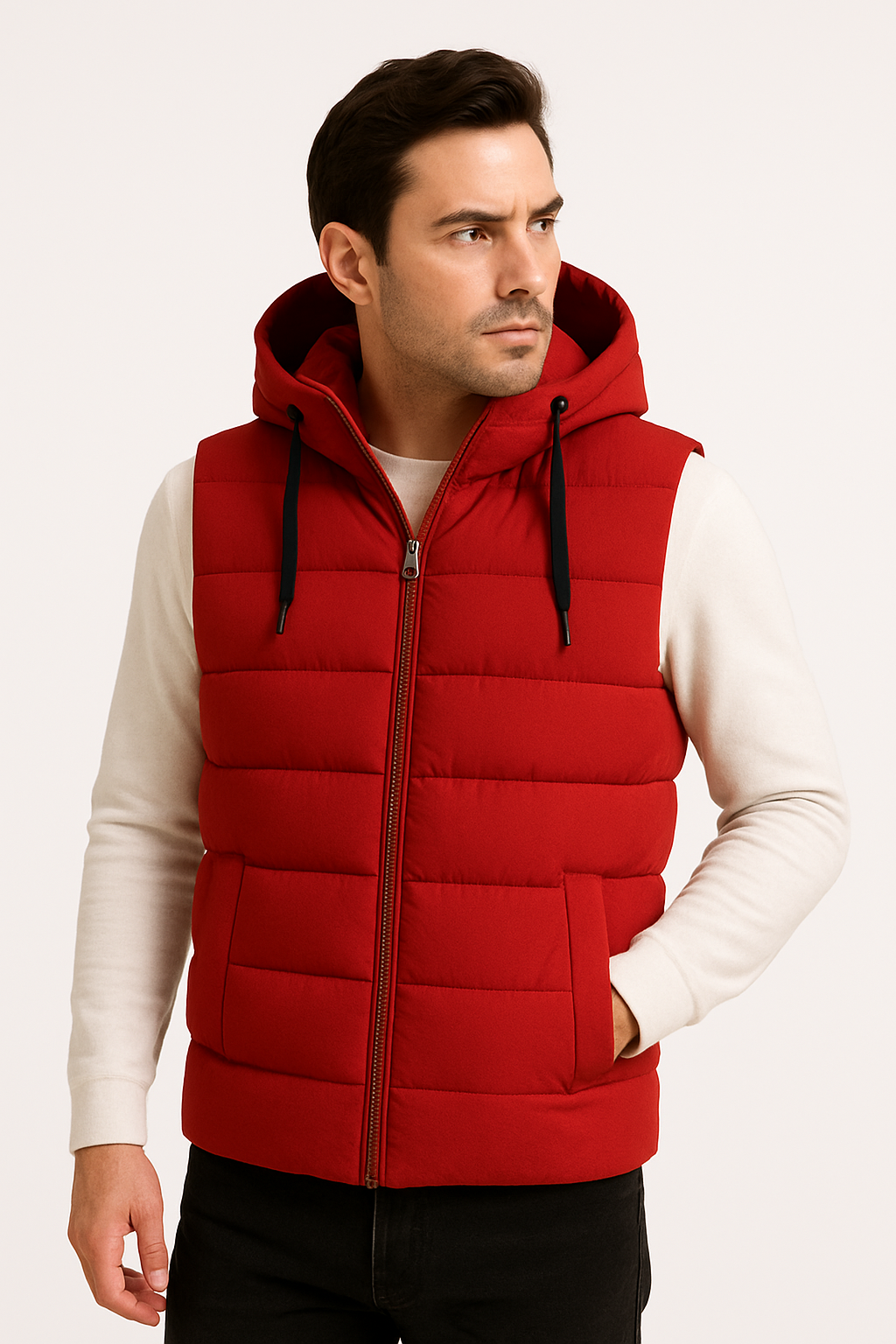 Mens Puffer Vest Hooded Weatherproof Lightweight Microfibre All Weather Protection - Apparel & Accessories > Clothing > Outerwear > Vests from Carter Wear