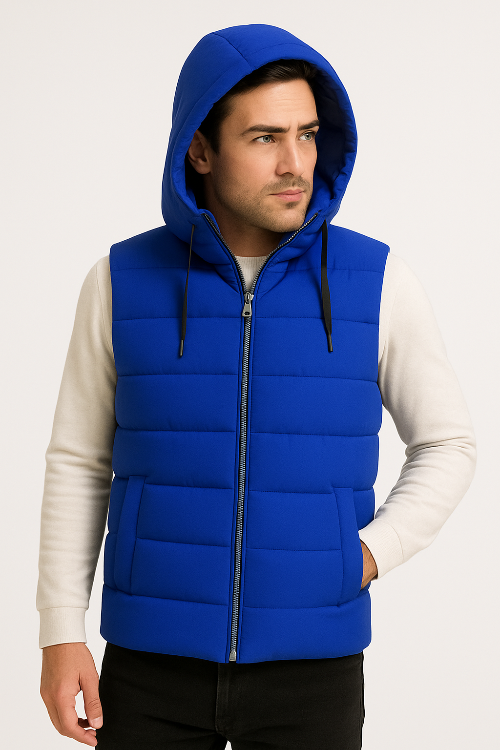 Mens Puffer Vest Hooded Weatherproof Lightweight Microfibre All Weather Protection - Apparel & Accessories > Clothing > Outerwear > Vests from Carter Wear