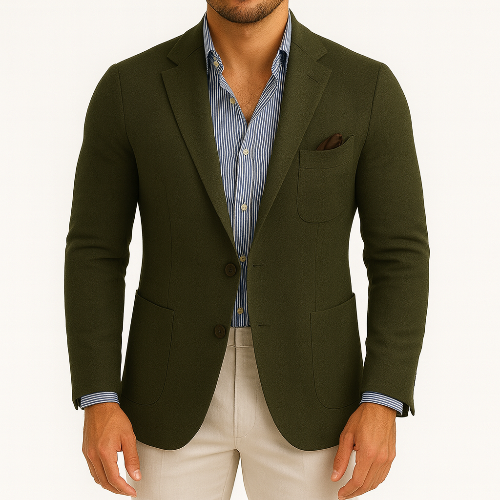 Lightweight Stretch Blazer - Slim-Fit Notch Lapel Breathable Everydaywear Smart Wardrobe - Apparel & Accessories > Clothing > Outerwear > Coats & Jackets > Sport Jackets from Carter Wear