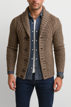 Mens Wool Blend Knit Cardigan UltraSoft Merino Warmth Relaxed-Fit - Apparel & Accessories > Clothing > Clothing Tops > Cardigans from Carter Wear