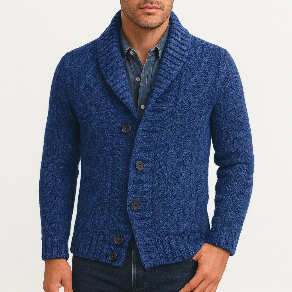 Mens Wool Blend Knit Cardigan UltraSoft Merino Warmth Relaxed-Fit - Apparel & Accessories > Clothing > Clothing Tops > Cardigans from Carter Wear