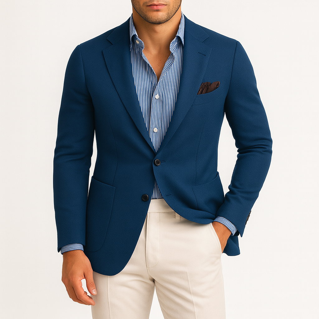 Lightweight Stretch Blazer - Slim-Fit Notch Lapel Breathable Everydaywear Smart Wardrobe - Apparel & Accessories > Clothing > Outerwear > Coats & Jackets > Sport Jackets from Carter Wear